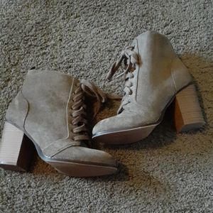 Green heeled booties